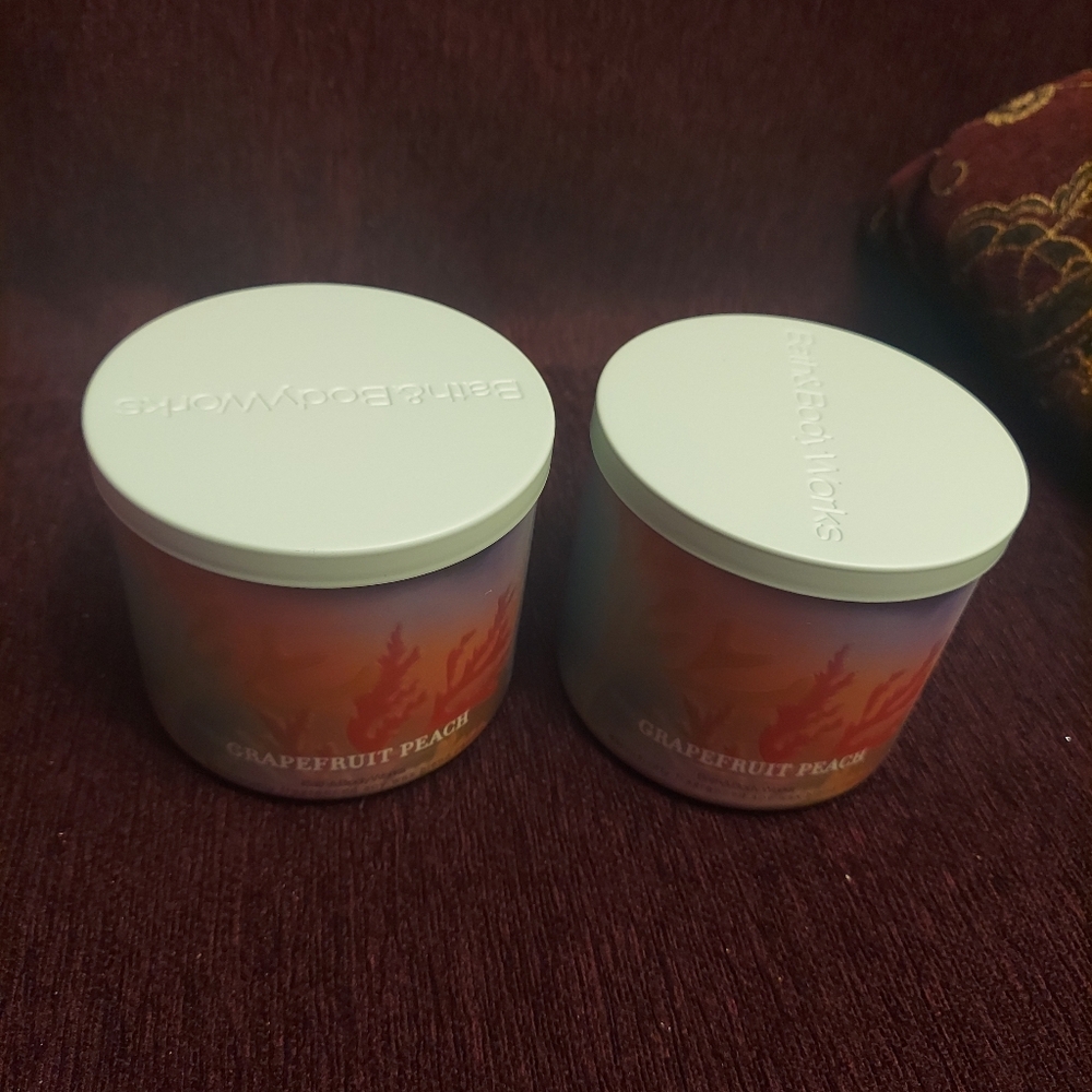 Grapefruit peach candles by bath and body works